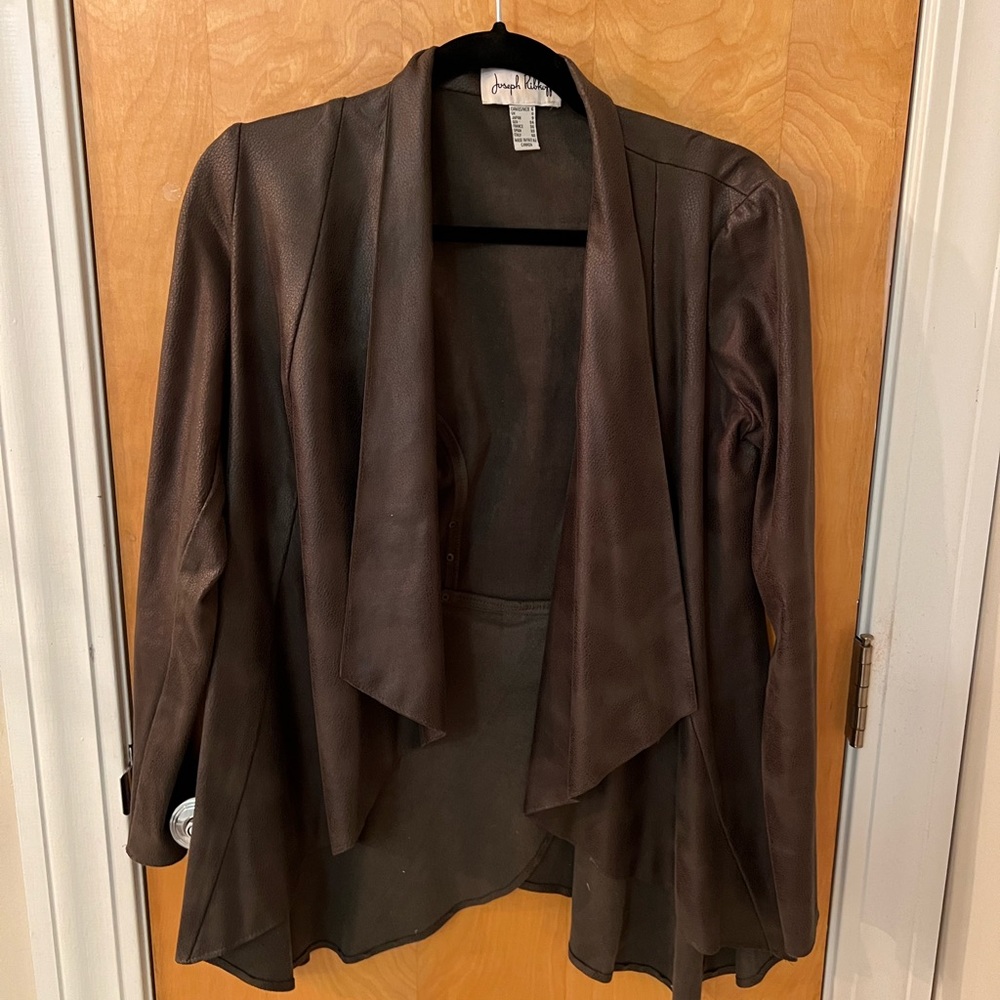 Faux suede asymmetrical light jacket - army green